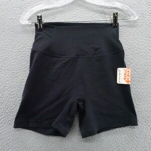 Free People Movement Womens Small Black Never Better Bike Shorts NEW